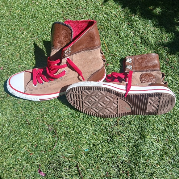 High top converse with leather - Picture 3 of 4